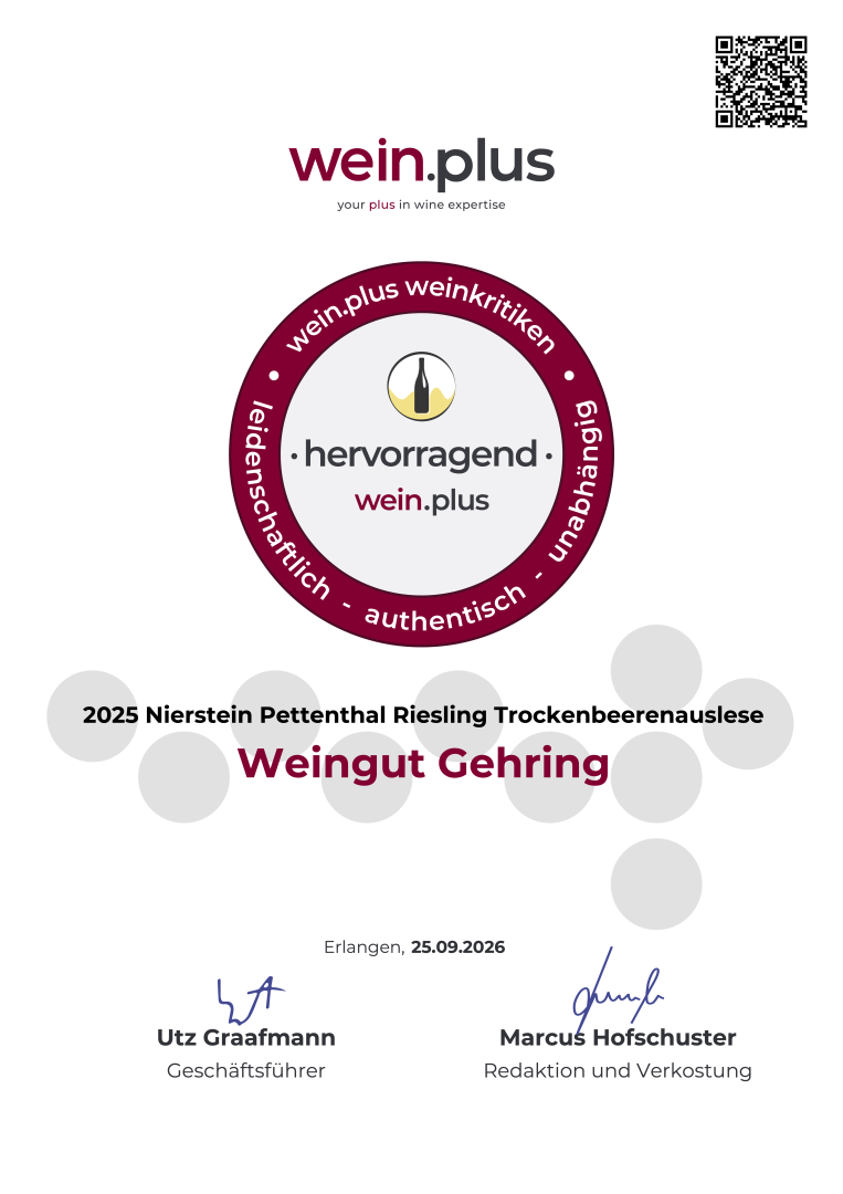 2025er Niersteiner Pettenthal Trockenbeerenauslese